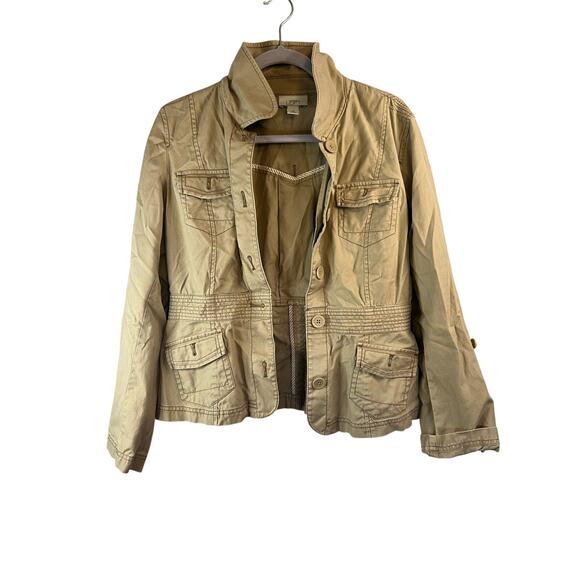 Ann Taylor Loft Beige Utility Jacket Size 10 - Picture 1 of 3